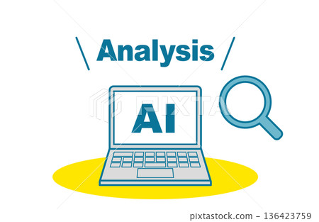 AI分析向量圖標 AI分析向量圖標 136423759