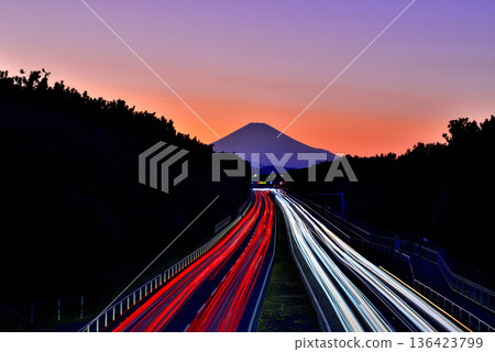 Chigasaki City: Scenery of Mt. Fuji seen from National Route 134 overpass 136423799