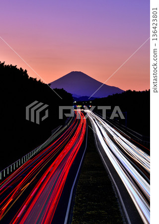 Chigasaki City: Scenery of Mt. Fuji seen from National Route 134 overpass 136423801