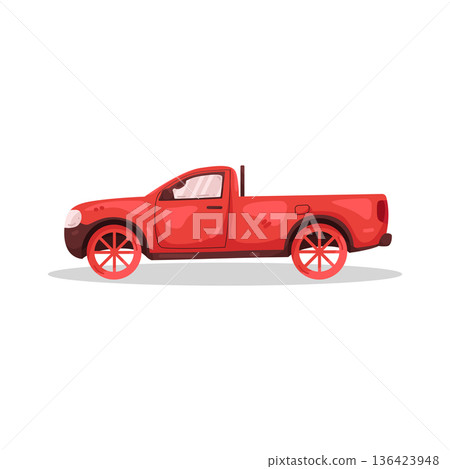 Illustration of pickup car 136423948