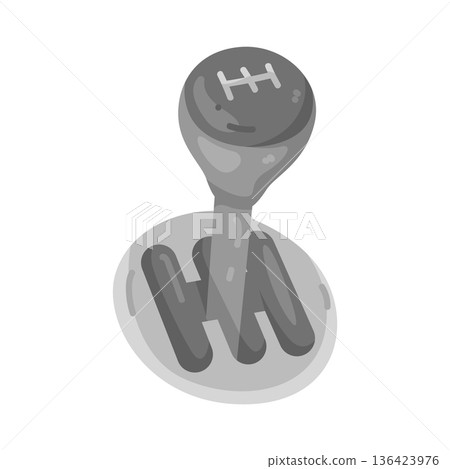 Illustration of manual gear shift lever 136423976