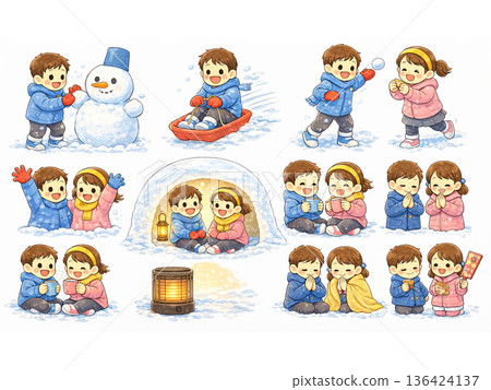 Children in various poses 136424137