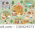 Cute Marche Illustration Set 136424573