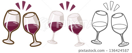 用紅酒干杯（波爾多型玻璃杯） 136424587