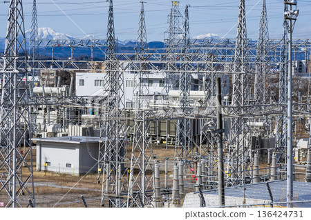 Tower High-voltage tower Power line 136424731