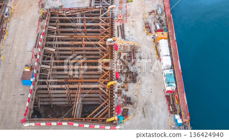 Massive construction works progress along Kai Hing Road waterfront Feb 8 2026 Massive construction works progress along Kai Hing Road waterfront Feb 8 2026 136424940