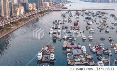 Boats gather densely within Kwun Tong Typhoon Shelter waters Feb 8 2026 Boats gather densely within Kwun Tong Typhoon Shelter waters Feb 8 2026 136424943