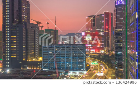 Kwun Tong Bypass highway at night in Hong Kong Feb 8 2026 Kwun Tong Bypass highway at night in Hong Kong Feb 8 2026 136424996