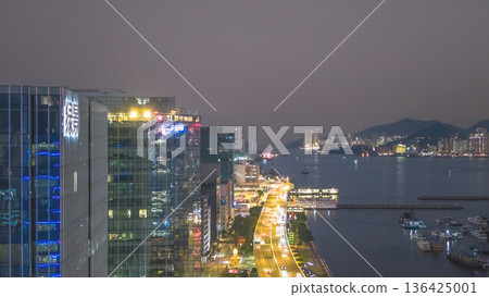 Kwun Tong Bypass Night Urban Highway Hong Kong Feb 8 2026 136425001