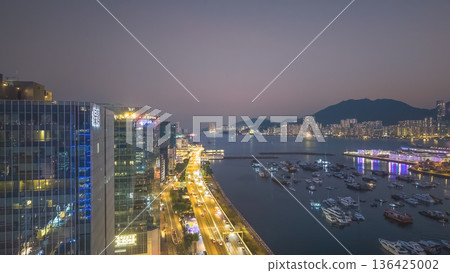 Kwun Tong Bypass Night Urban Highway Hong Kong Feb 8 2026 136425002