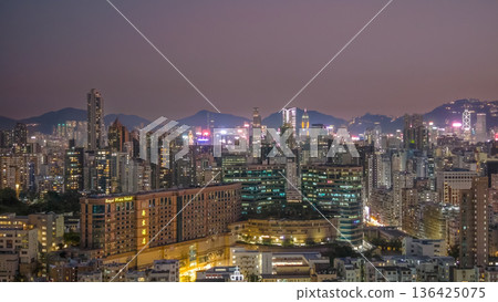 Vibrant night lights illuminate dense Mong Kok skyline Feb 6 2026 Vibrant night lights illuminate dense Mong Kok skyline Feb 6 2026 136425075