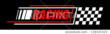 Race car, rally motorsport sticker or symbol. Road car race motorsport label, championship vector tag. Motorcycle racing emblem patch or sticker with checkered flag pattern and racing red text Race car, rally motorsport sticker or symbol. Road car race motorsport label, championship vector tag. Motorcycle racing emblem patch or sticker with checkered flag pattern and racing red text 136425424
