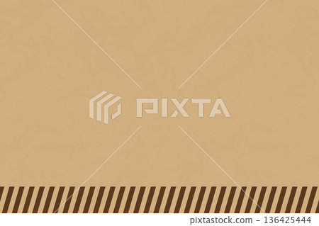 Kraft paper texture background material, brown stripe pattern at the bottom, vintage style texture 136425444