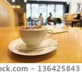 Relaxing at a cafe with a cafe mocha 136425843