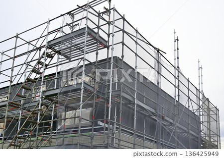 Condominium construction work Condominium construction work 136425949