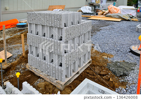 砌塊牆施工 136426008