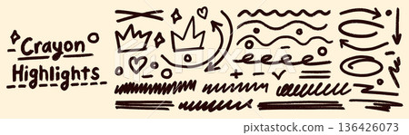 Simple childish shapes. 136426073