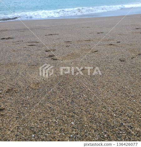 浪潮在沙灘上擊敗 136426077