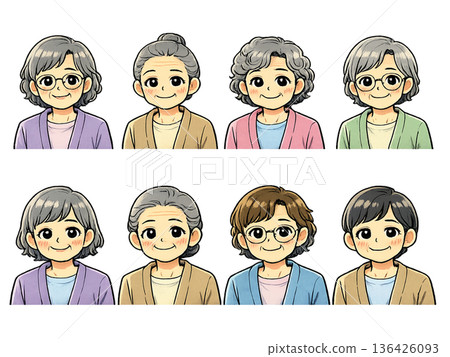 奶奶的面部表情設定 136426093