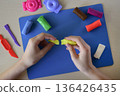 Kids craft master class modeling colorful plasticine sweets candy and lollipops flat lay step 1 preparing materials for creative activity childhood education fine motor skills development diy learning 136426435
