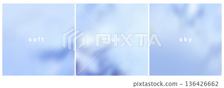 Blurred blue background. Sky with clouds soft gradient vector. Blurred blue background. Sky with clouds soft gradient vector. 136426662
