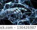 Abstract Robotic Hand Connect to Network for Future Technology Concept 136426987