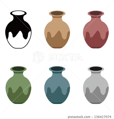 Vase icon set 136427074