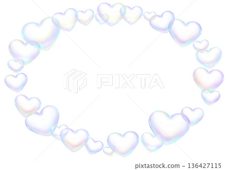 心形肥皂泡橢圓形框架 136427115