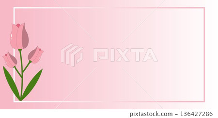 Soft pastel tulip floral frame background with large copy space in the center, perfect for greeting cards, invitations, spring promotions, wedding templates, and social media designs. Soft pastel tulip floral frame background with large copy space in the center, perfect for greeting cards, invitations, spring promotions, wedding templates, and social media designs. 136427286