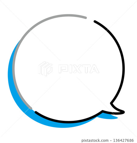 Simple speech bubble illustration circle Simple speech bubble illustration circle 136427686