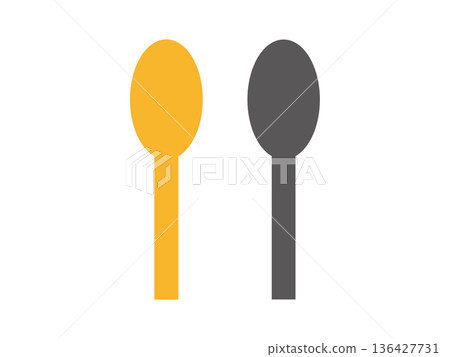 一套湯匙圖示插圖 一套湯匙圖示插圖 136427731