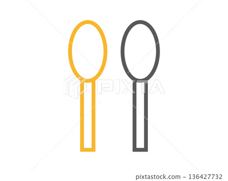 一套湯匙圖示插圖 136427732