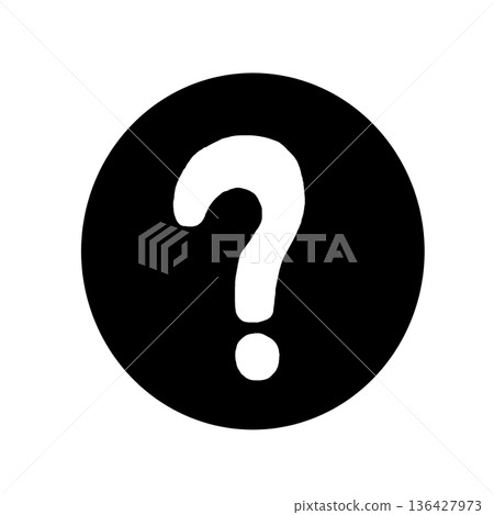 黑色問號圖標 136427973