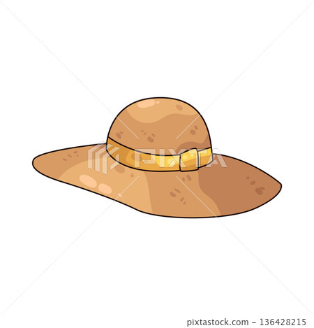 Illustration of sun hat Illustration of sun hat 136428215