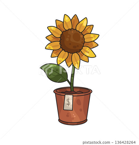 Illustration of Sunflower Illustration of Sunflower 136428264