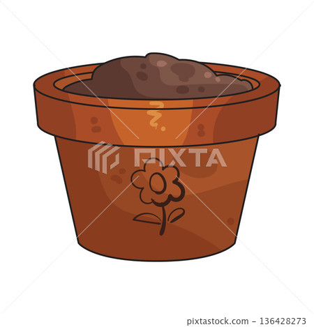 Illustration of Flower Pot Illustration of Flower Pot 136428273