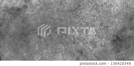 Rustic gray concrete wall with rough aged texture 136428349