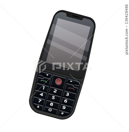 Mobile phone with black buttons. Vector. Mobile phone with black buttons. Vector. 136428486
