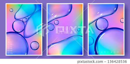 Abstract iridescent liquid glass bubbles posters Abstract iridescent liquid glass bubbles posters 136428536