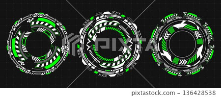 Round hud interface, circular tech elements 136428538