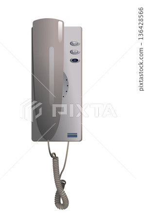 White remote apartment intercom. Vector. 136428566