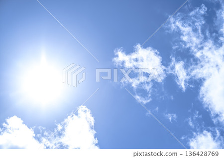 Summer sky sun and clouds Yokohama Summer sky sun and clouds Yokohama 136428769