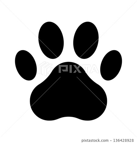 Simple dog footprint illustration vector material 136428928