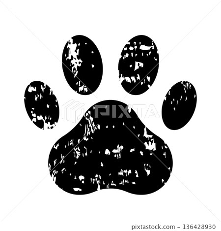 Stamp-style dog footprint illustration vector material Stamp-style dog footprint illustration vector material 136428930