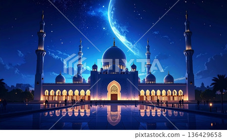 The Blue Mosque at night in Istanbul features stunning architecture with illuminated domes and minarets, serving as a historic Turkish landmark and religious symbol in the heart of the city The Blue Mosque at night in Istanbul features stunning architecture with illuminated domes and minarets, serving as a historic Turkish landmark and religious symbol in the heart of the city 136429658