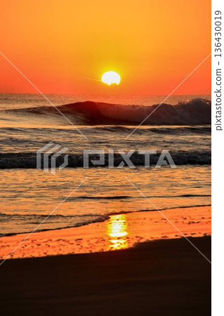 冬日清晨，陽光灑滿鹿島海…從須田濱海灘眺望太平洋日出 136430019