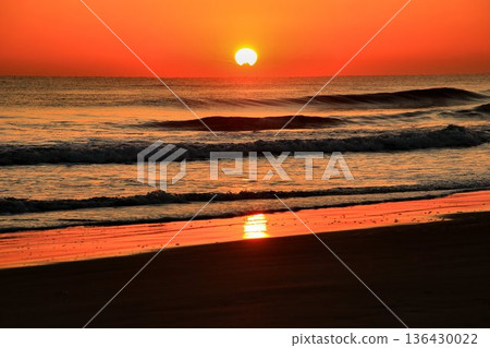 冬日清晨，陽光灑滿鹿島海…從須田濱海灘眺望太平洋日出 136430022