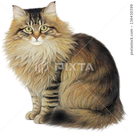 復古風格貓咪插畫 - 復古動物素材 復古風格貓咪插畫 - 復古動物素材 136430399