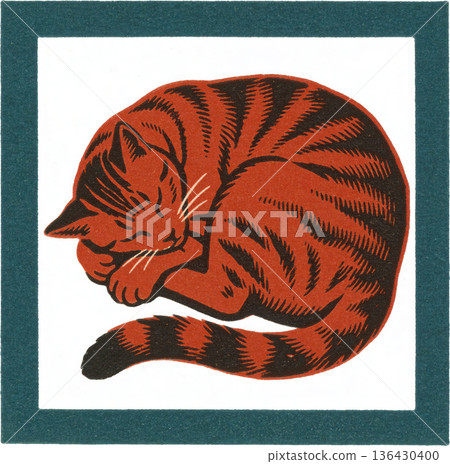 復古風格貓咪插畫 - 復古動物素材 復古風格貓咪插畫 - 復古動物素材 136430400