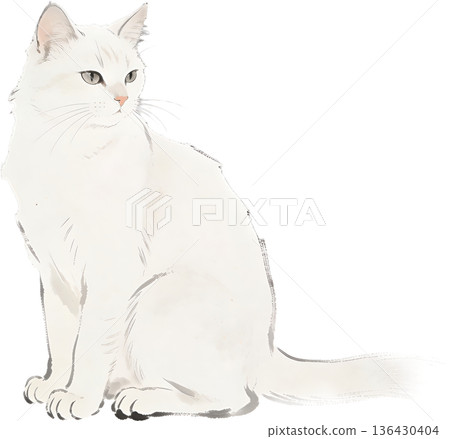 復古風格貓咪插畫 - 復古動物素材 復古風格貓咪插畫 - 復古動物素材 136430404